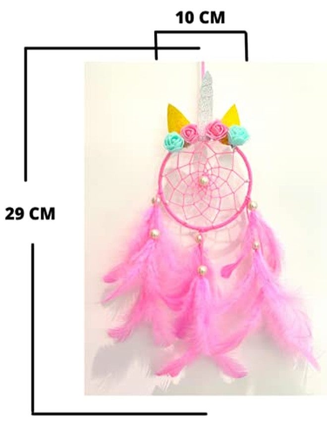 Rooh Dream Catcher~ Unicorn Love ~Handmade hangings Used for Wall Hanging, Decor, Balcony, Decor, Gift, Car, Wind Chimes, Room (Pink - Unicorn) - Image 3